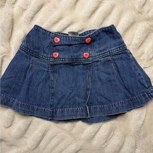 Vintage Gymboree Blue Denim Skirt with Pink Buttons